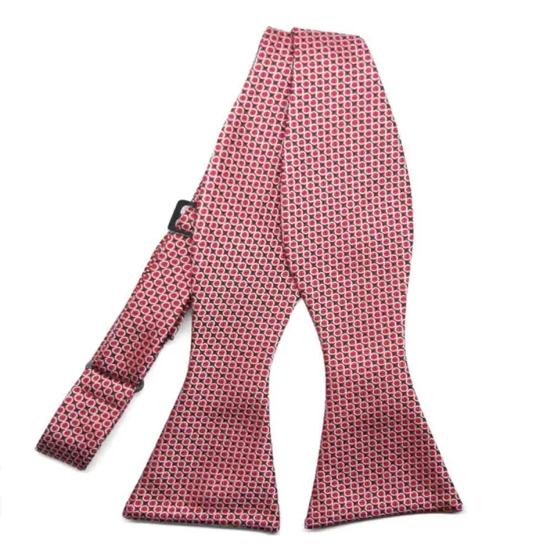 Red Henry Grain Pattern Self-Tie Bow Tie sold by TieMart