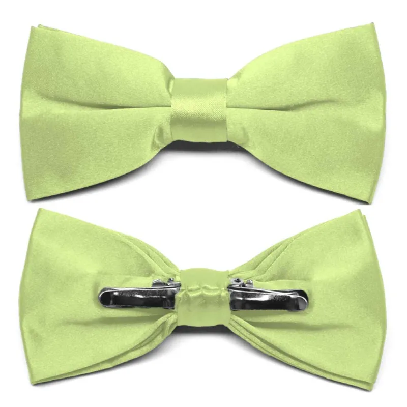 Lime Green Clip-On Bow Tie sold by TieMart