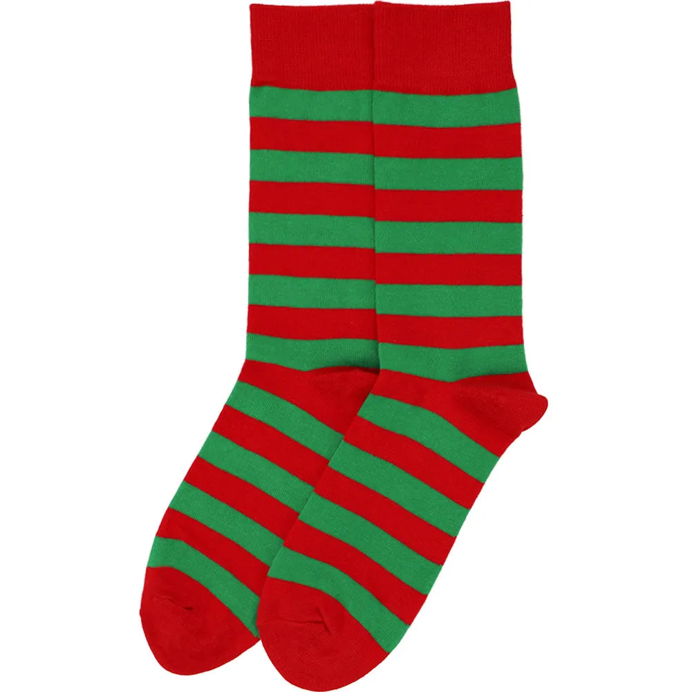 Men's Red and Green Striped Socks sold by TieMart product image thumbnail 3