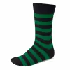 Men's Kelly Green and Black Striped Socks sold by TieMart