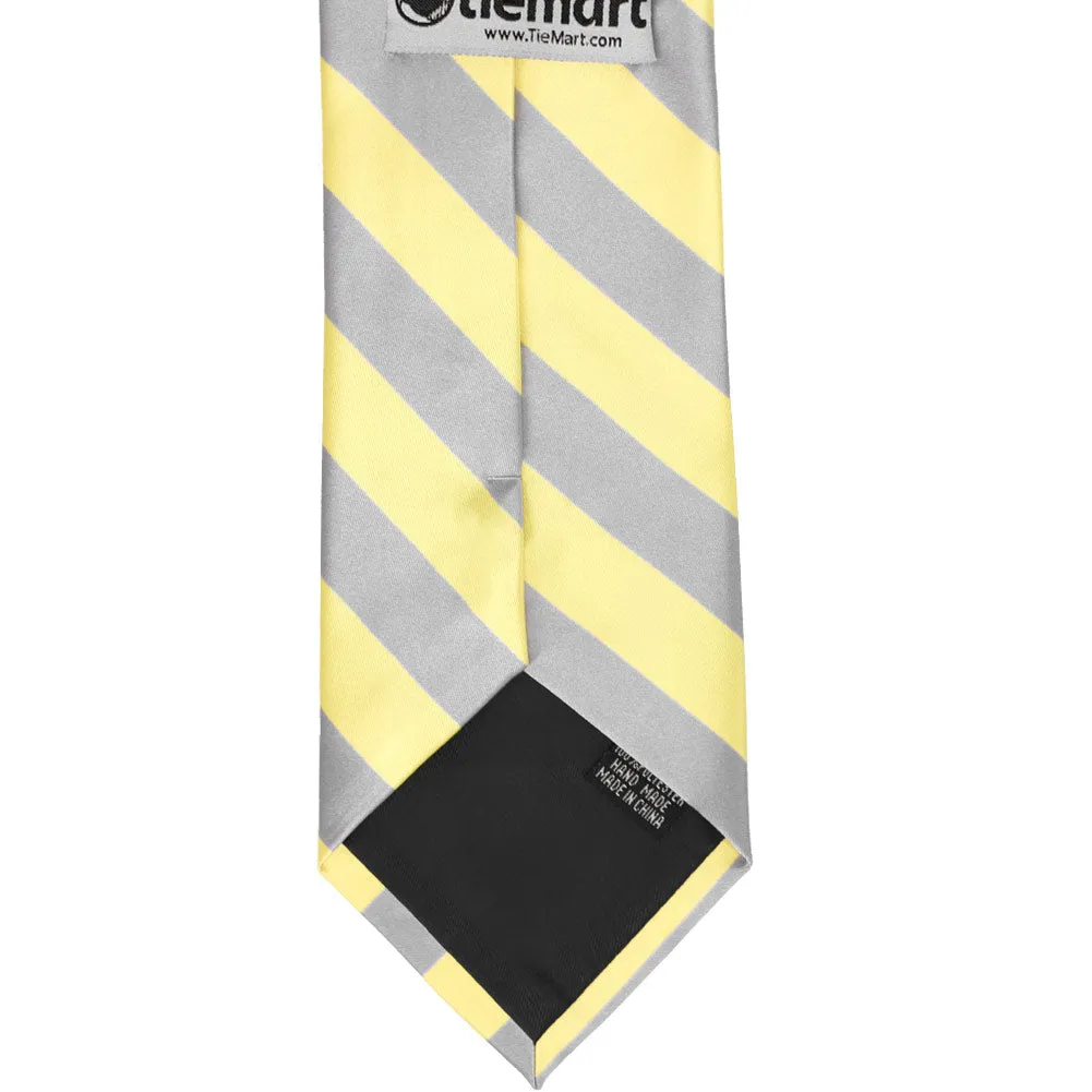 Light Yellow and Silver Striped Tie sold by TieMart product image thumbnail 5