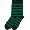 Men's Kelly Green and Black Striped Socks sold by TieMart