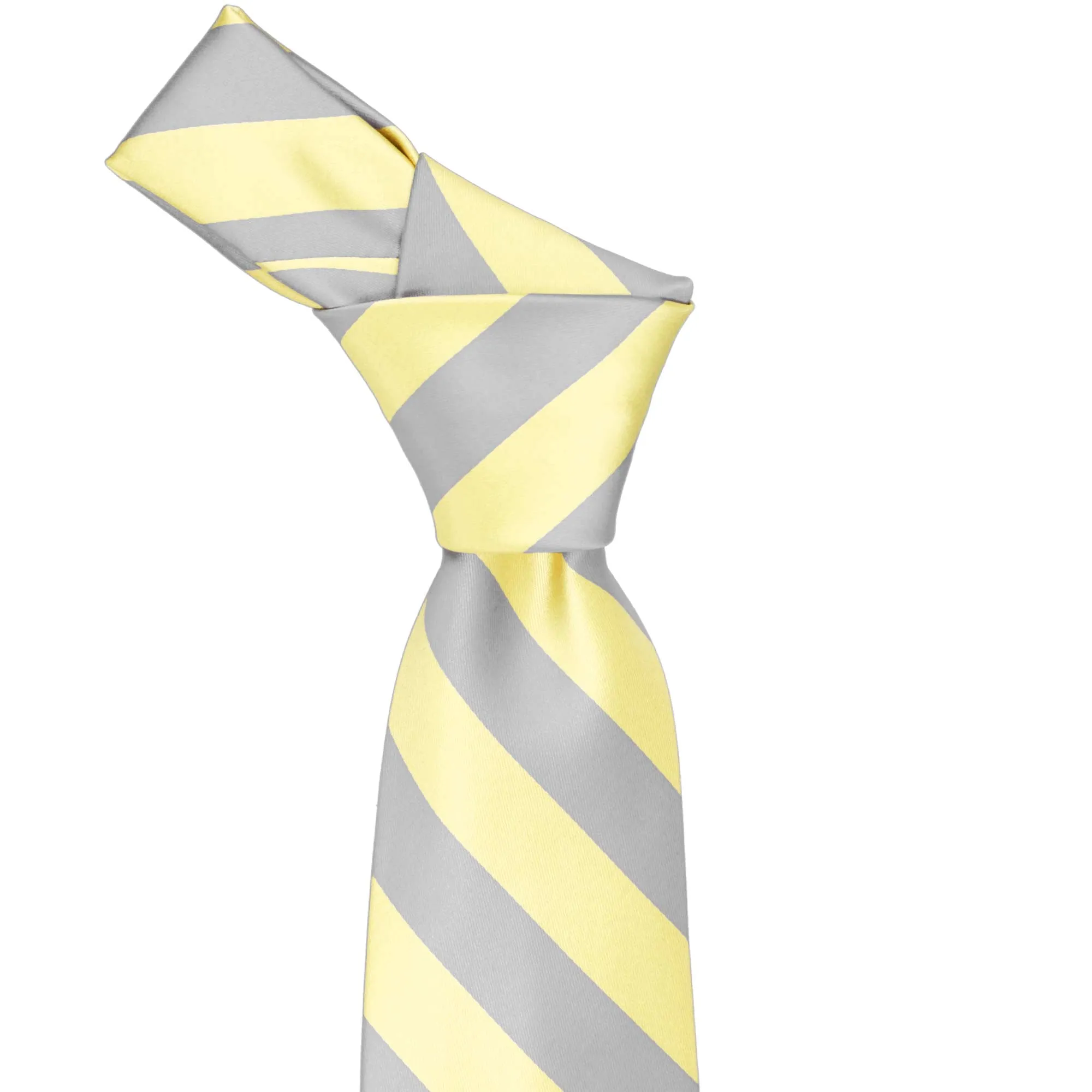Light Yellow and Silver Striped Tie sold by TieMart product image thumbnail 2