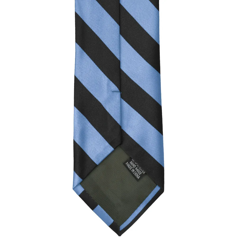 Cornflower and Black Striped Tie sold by TieMart product image thumbnail 5