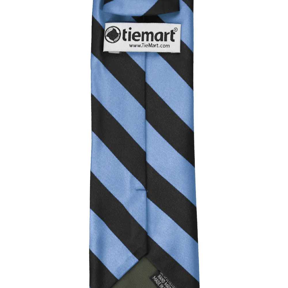 Cornflower and Black Striped Tie sold by TieMart product image thumbnail 4