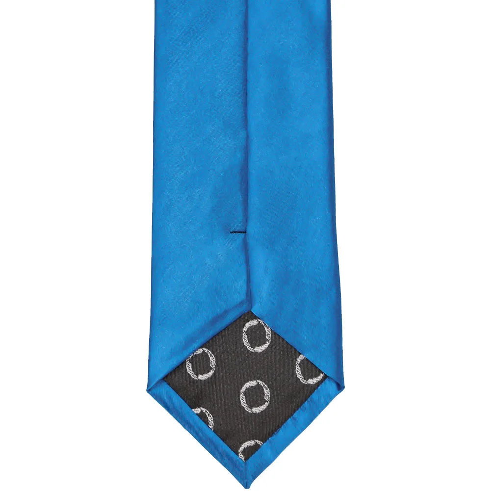 Azure Blue Solid Color Necktie sold by TieMart product image thumbnail 4