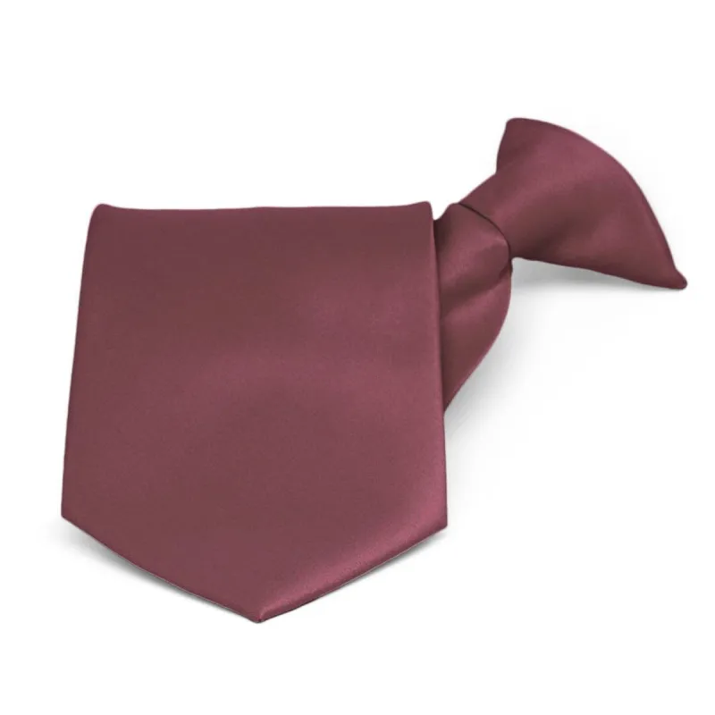 Merlot Solid Color Clip-On Tie sold by TieMart