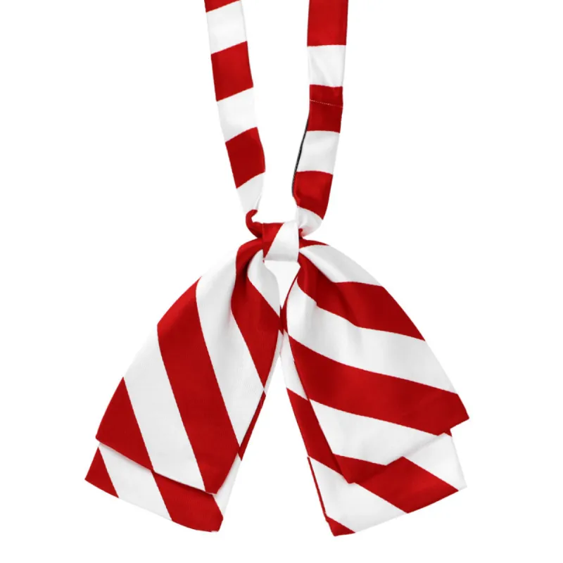 Red and White Striped Floppy Bow Tie sold by TieMart