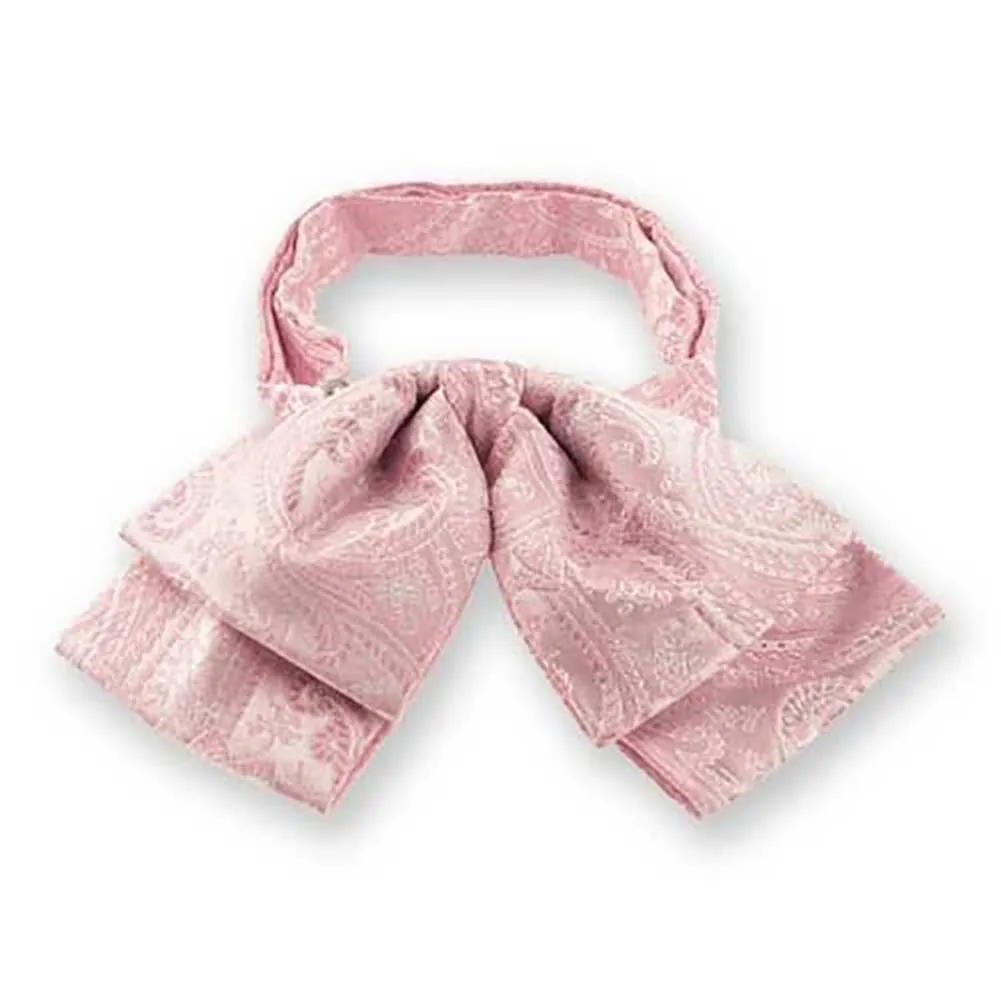 Pale Pink Clara Paisley Floppy Bow Tie sold by TieMart