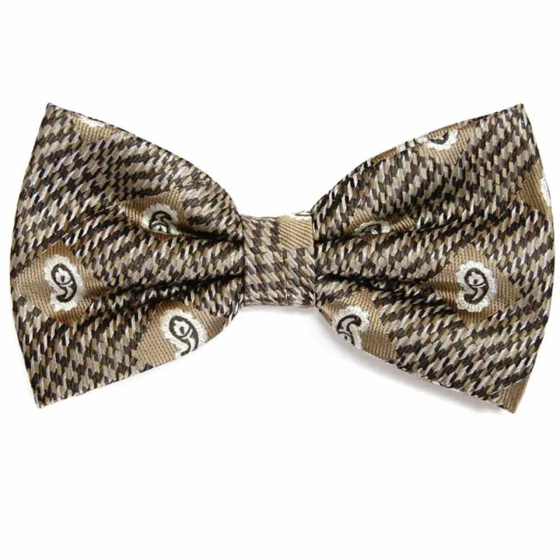 Light Brown Churchill Paisley Bow Tie sold by TieMart