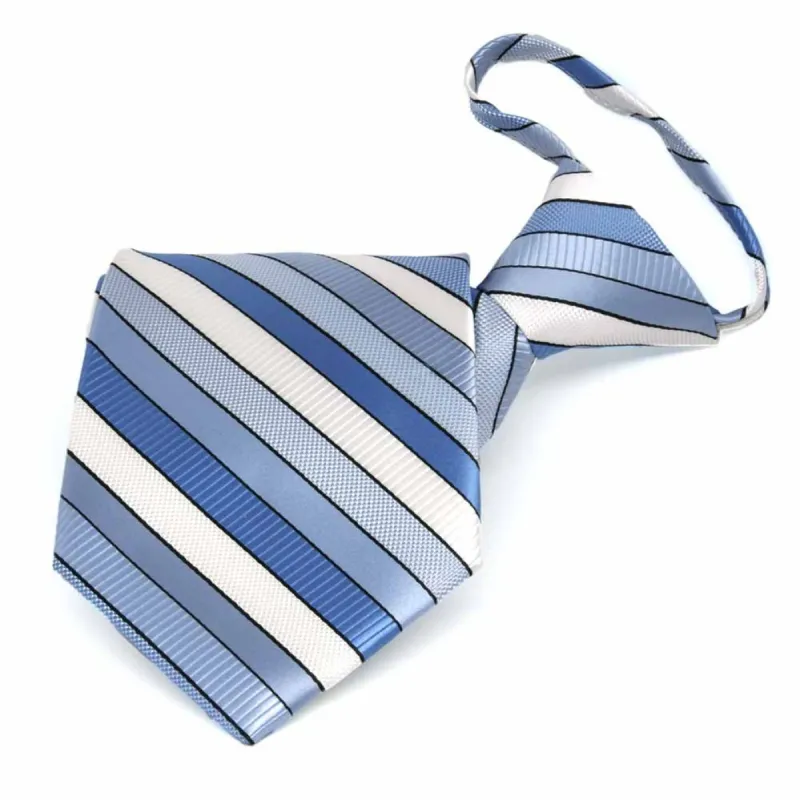 Wave Blue Douglas Striped Zipper Tie sold by TieMart