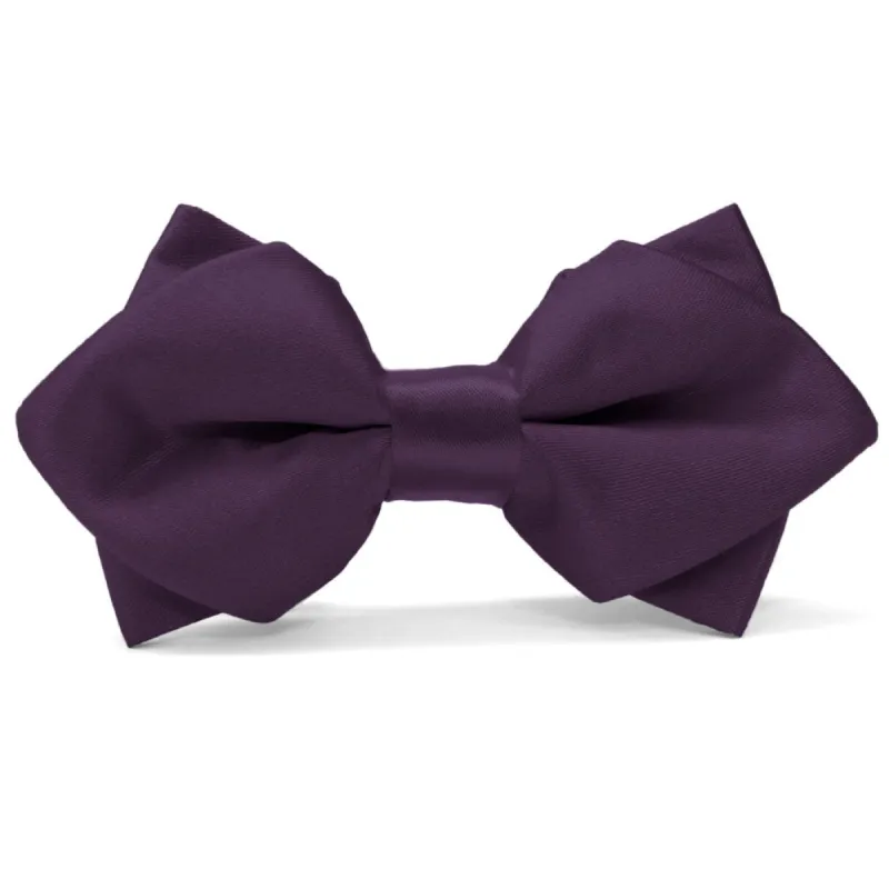 Eggplant Purple Diamond Tip Bow Tie sold by TieMart