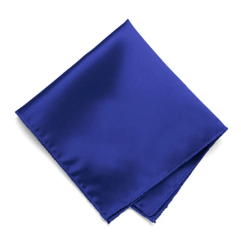 Sapphire Blue Solid Color Pocket Square sold by TieMart