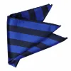 Navy Blue and Royal Blue Striped Pocket Square sold by TieMart