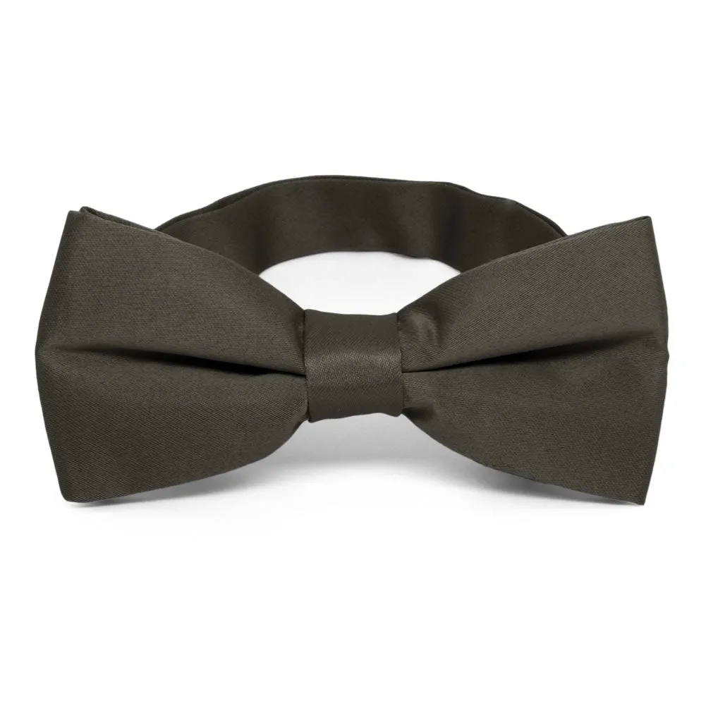 Dusk Gray Band Collar Bow Tie sold by TieMart