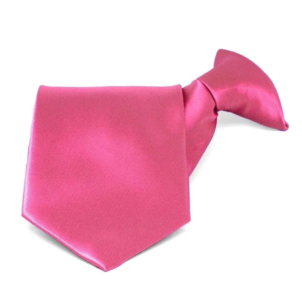 Hot Pink Solid Color Clip-On Tie sold by TieMart