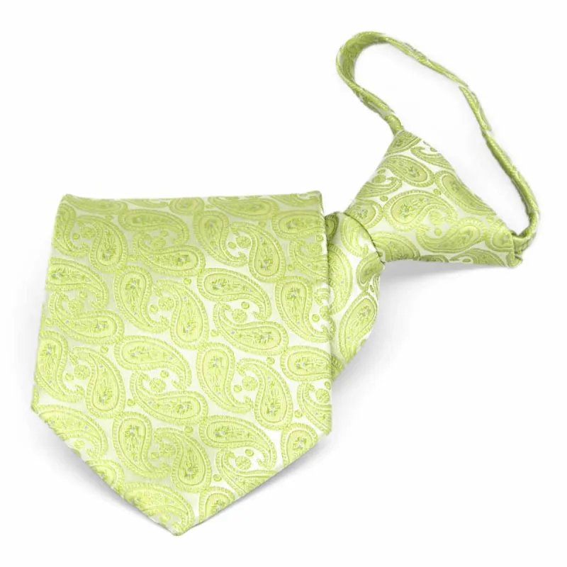 Apple Green Darlene Paisley Zipper Tie sold by TieMart