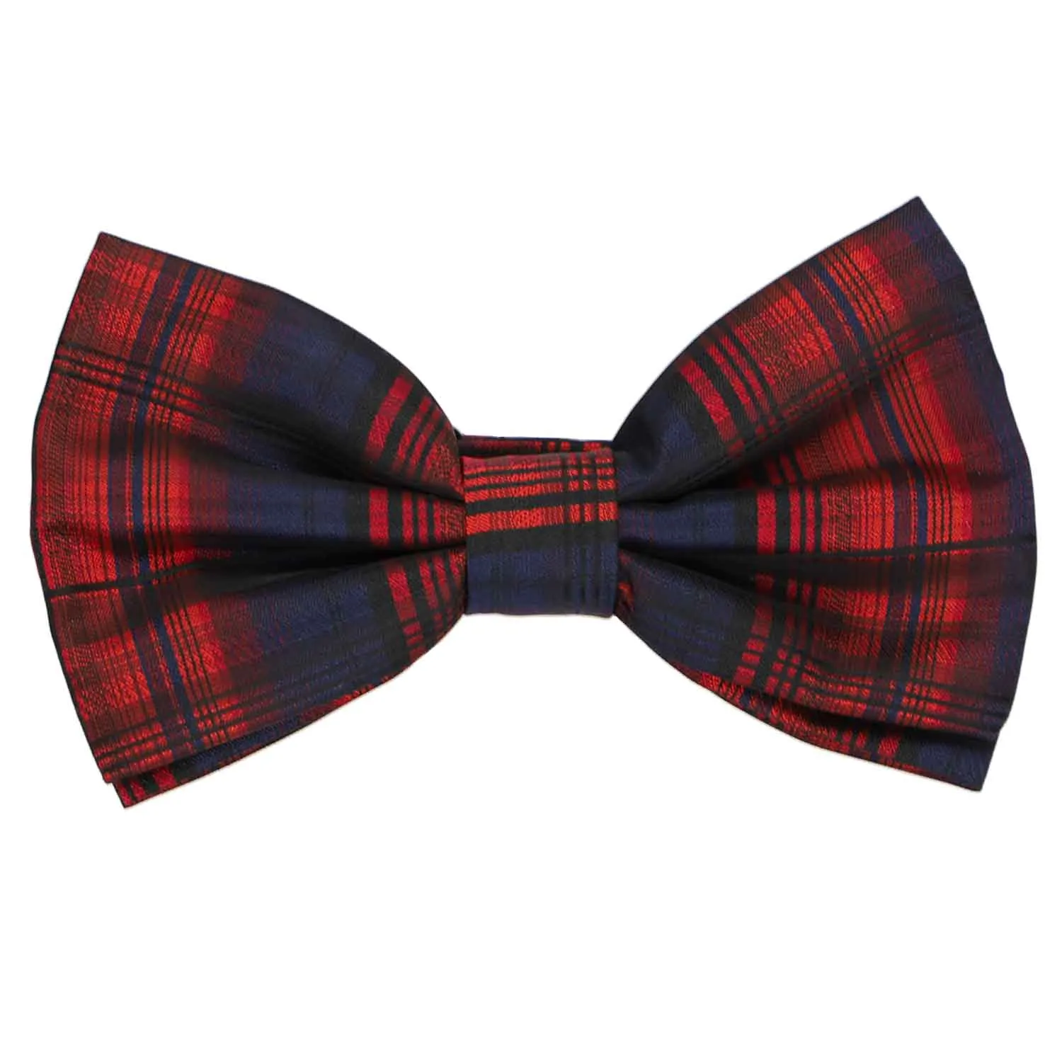 Red and Blue Delano Plaid Bow Tie sold by TieMart