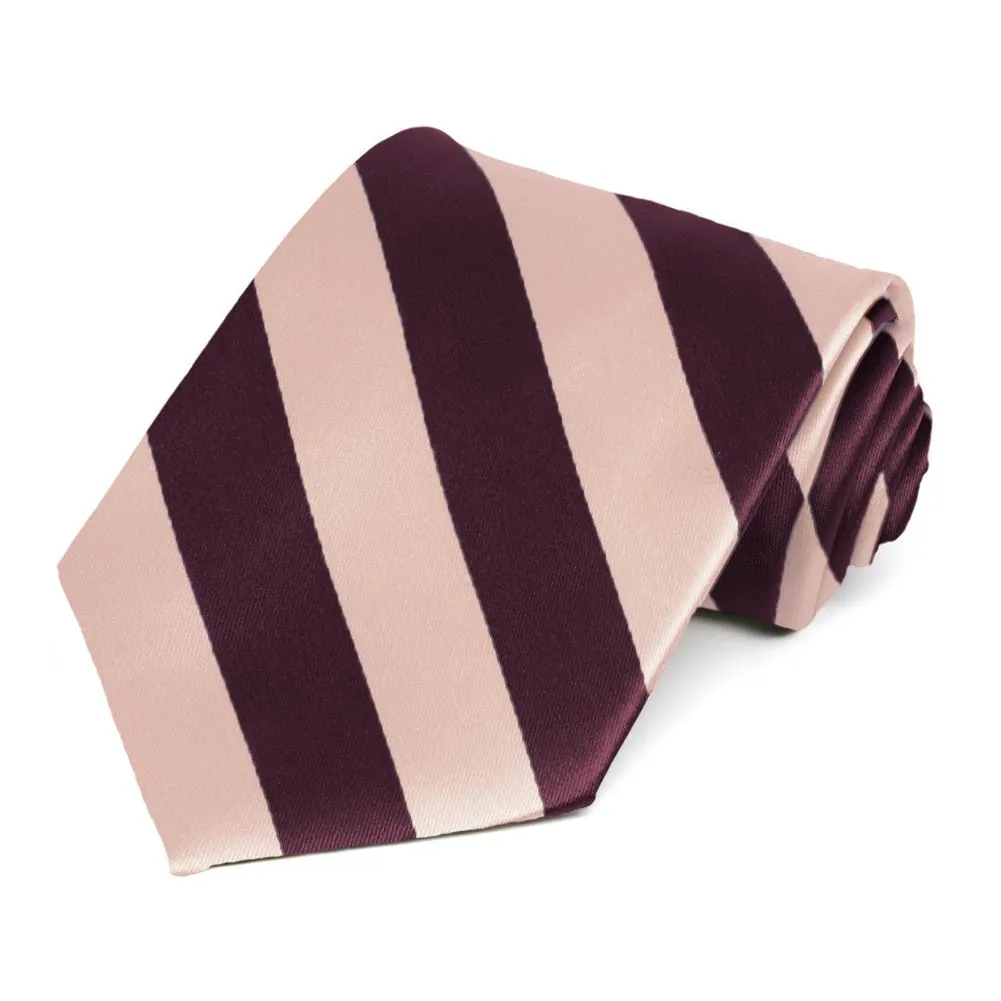 Petal and Wine Extra Long Striped Tie sold by TieMart