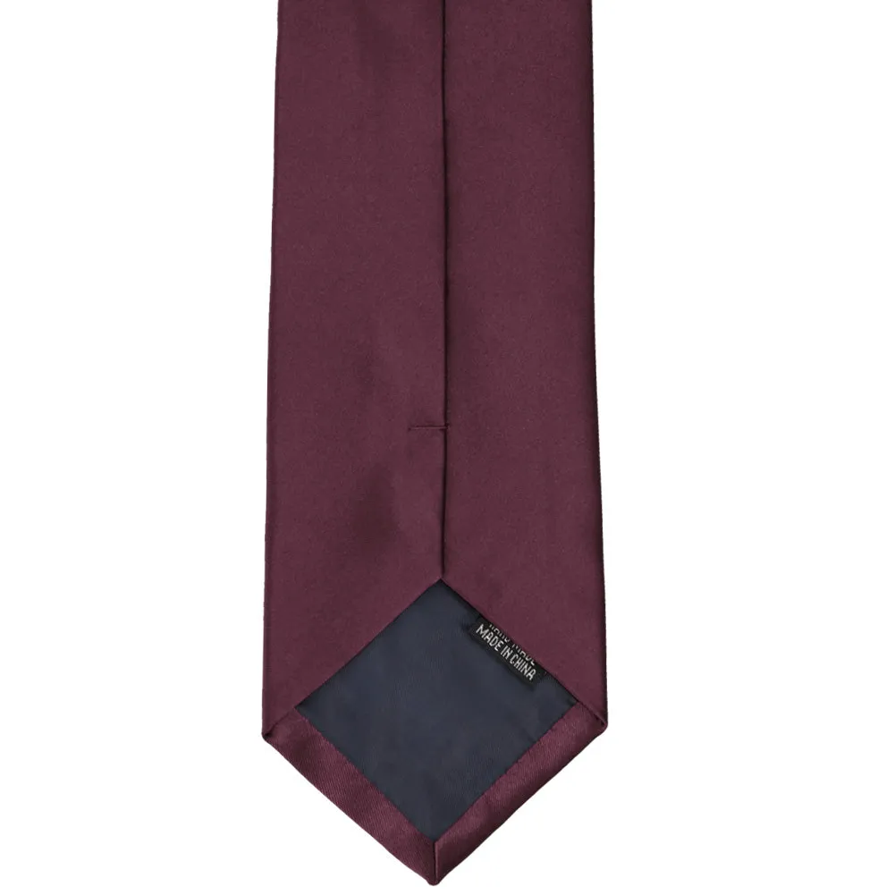 Wine Premium Extra Long Solid Color Necktie sold by TieMart product image thumbnail 4