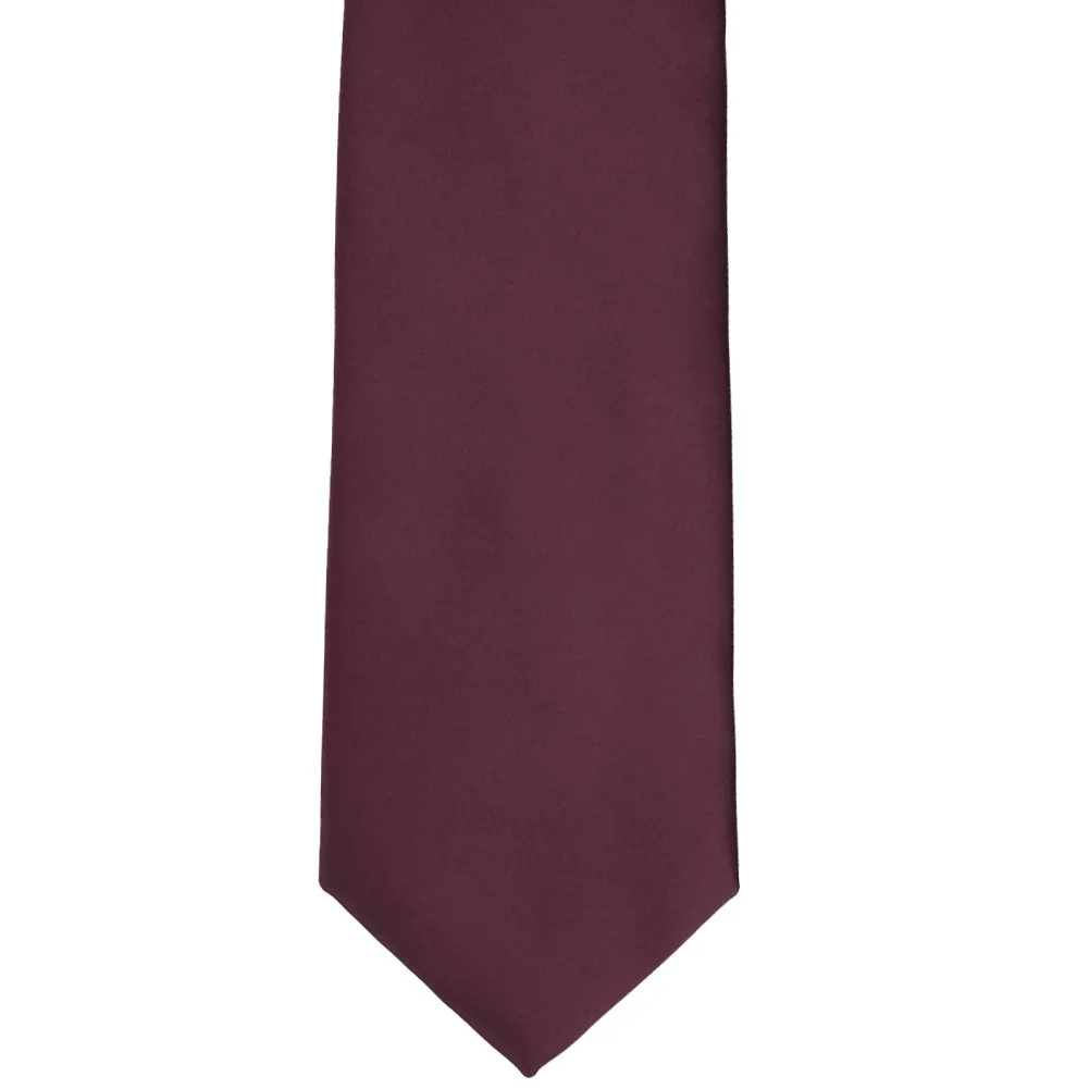 Wine Premium Extra Long Solid Color Necktie sold by TieMart product image thumbnail 3