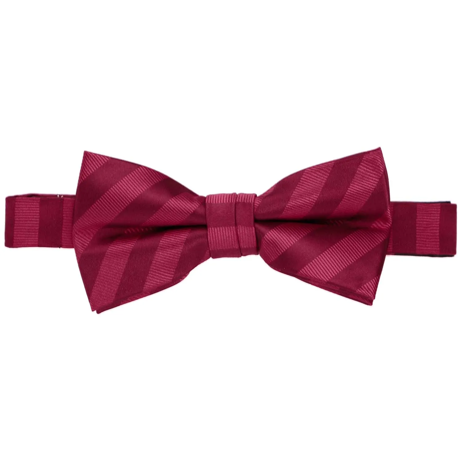 Burgundy Formal Striped Bow Tie sold by TieMart product image thumbnail 2