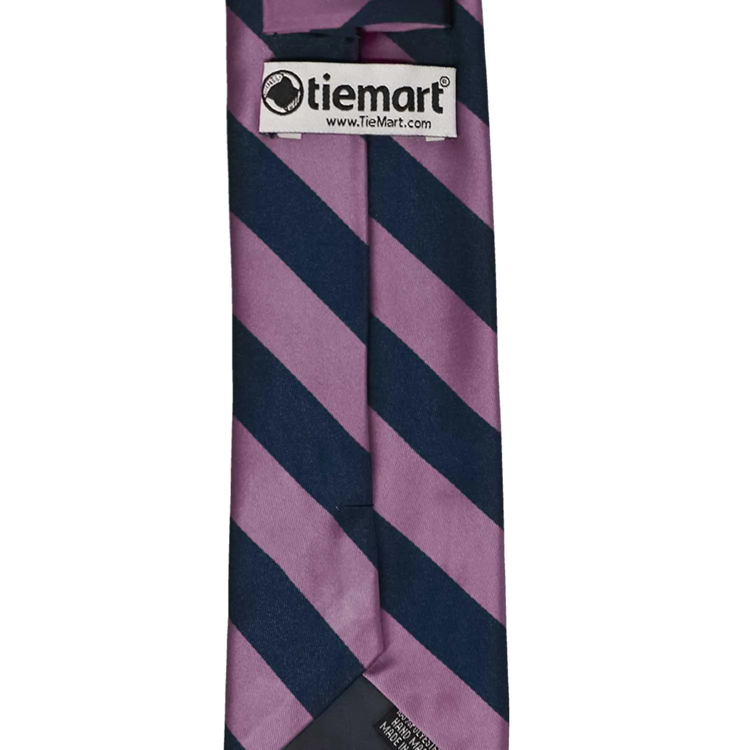 Navy Blue and Dusty Purple Striped Tie sold by TieMart product image thumbnail 4