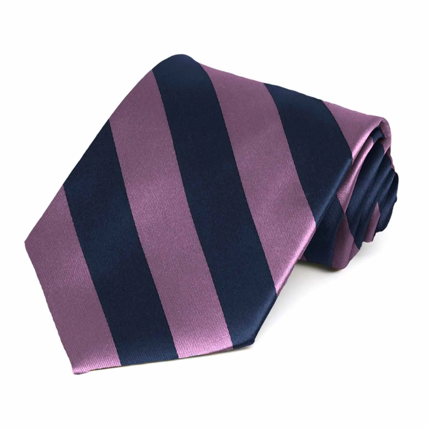 Navy Blue and Dusty Purple Striped Tie sold by TieMart