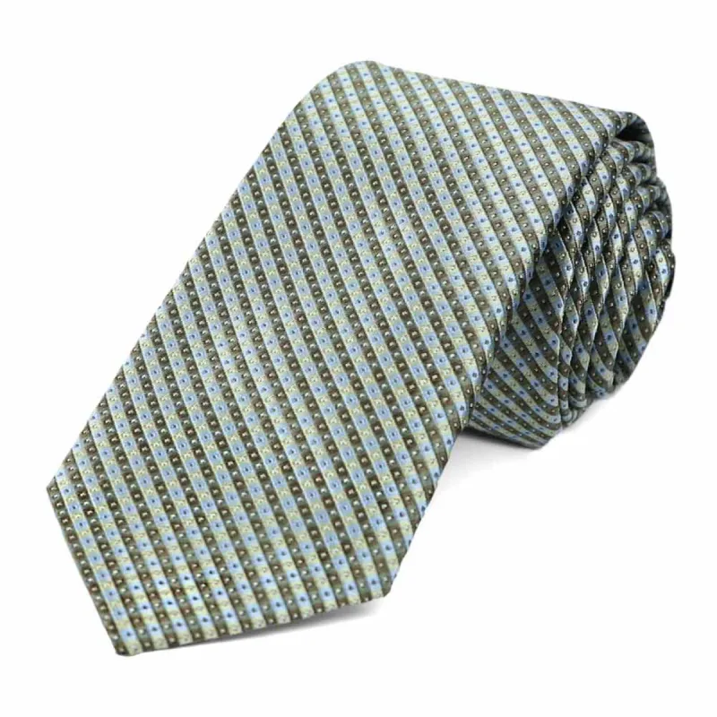 Fern Parker Checked Slim Necktie sold by TieMart