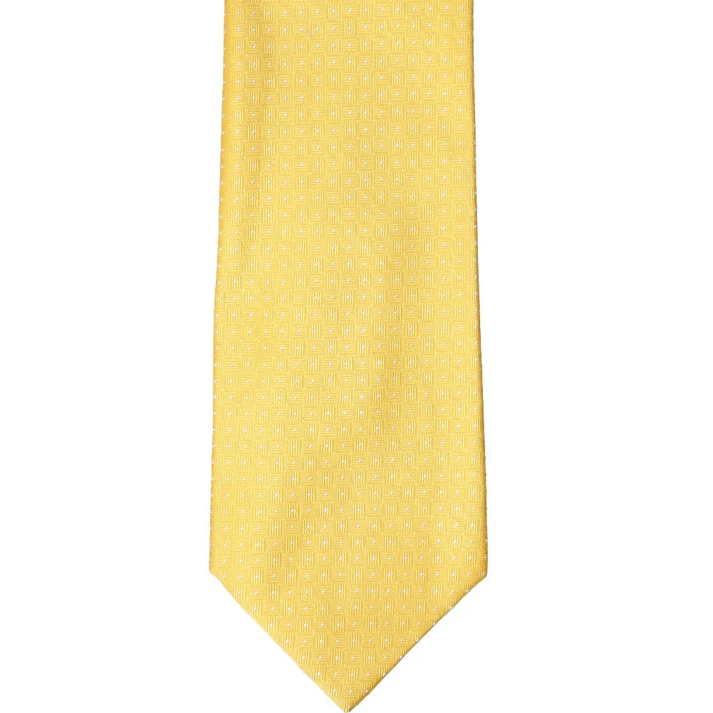 Yellow Agent Dotted Cotton/Silk Necktie sold by TieMart product image thumbnail 2