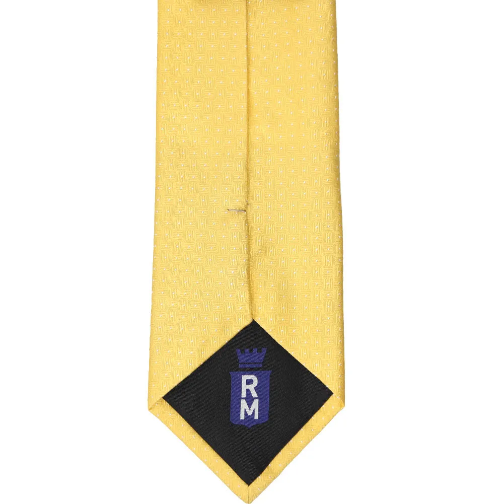 Yellow Agent Dotted Cotton/Silk Necktie sold by TieMart product image thumbnail 3