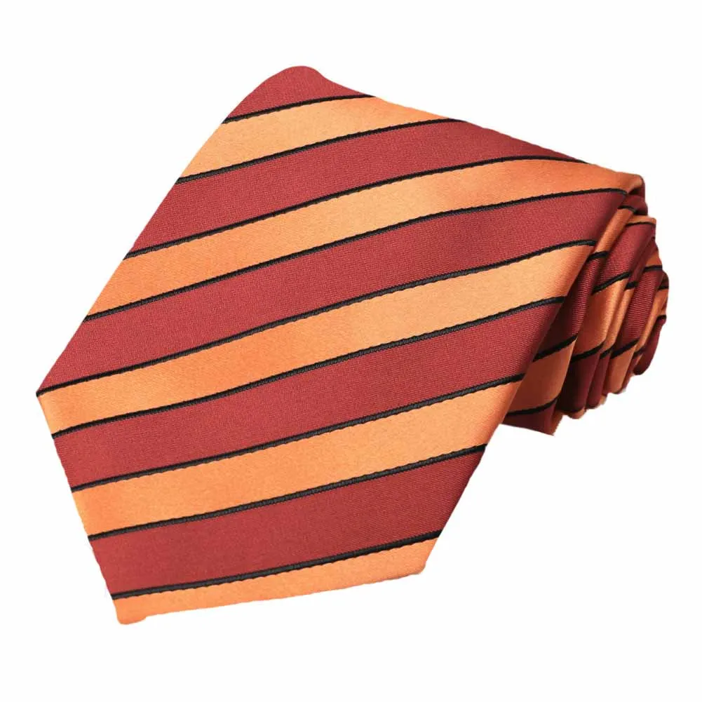 Orange Jarbridge Striped Necktie sold by TieMart