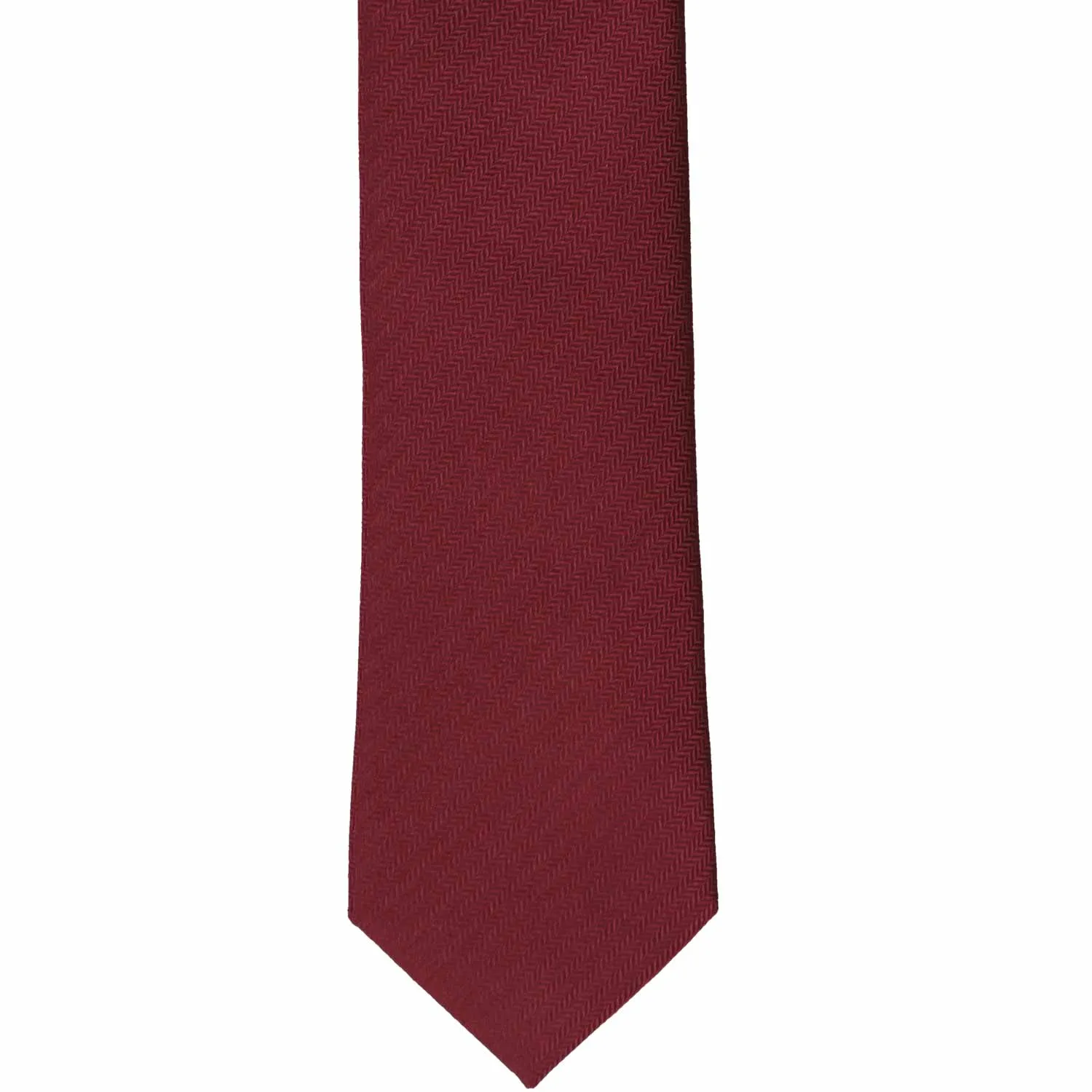 Claret Herringbone Silk Slim Necktie, 2.5" Width sold by TieMart product image thumbnail 2