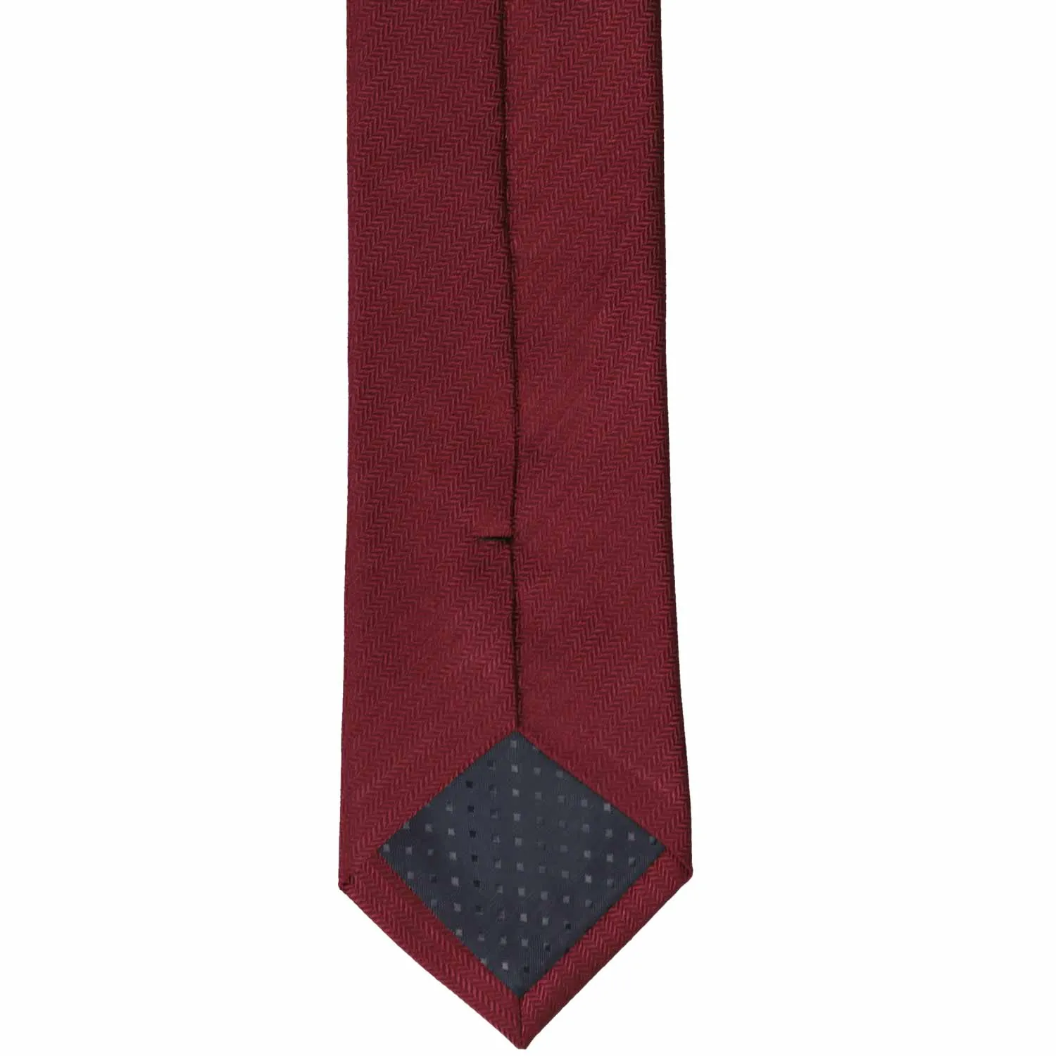 Claret Herringbone Silk Slim Necktie, 2.5" Width sold by TieMart product image thumbnail 4