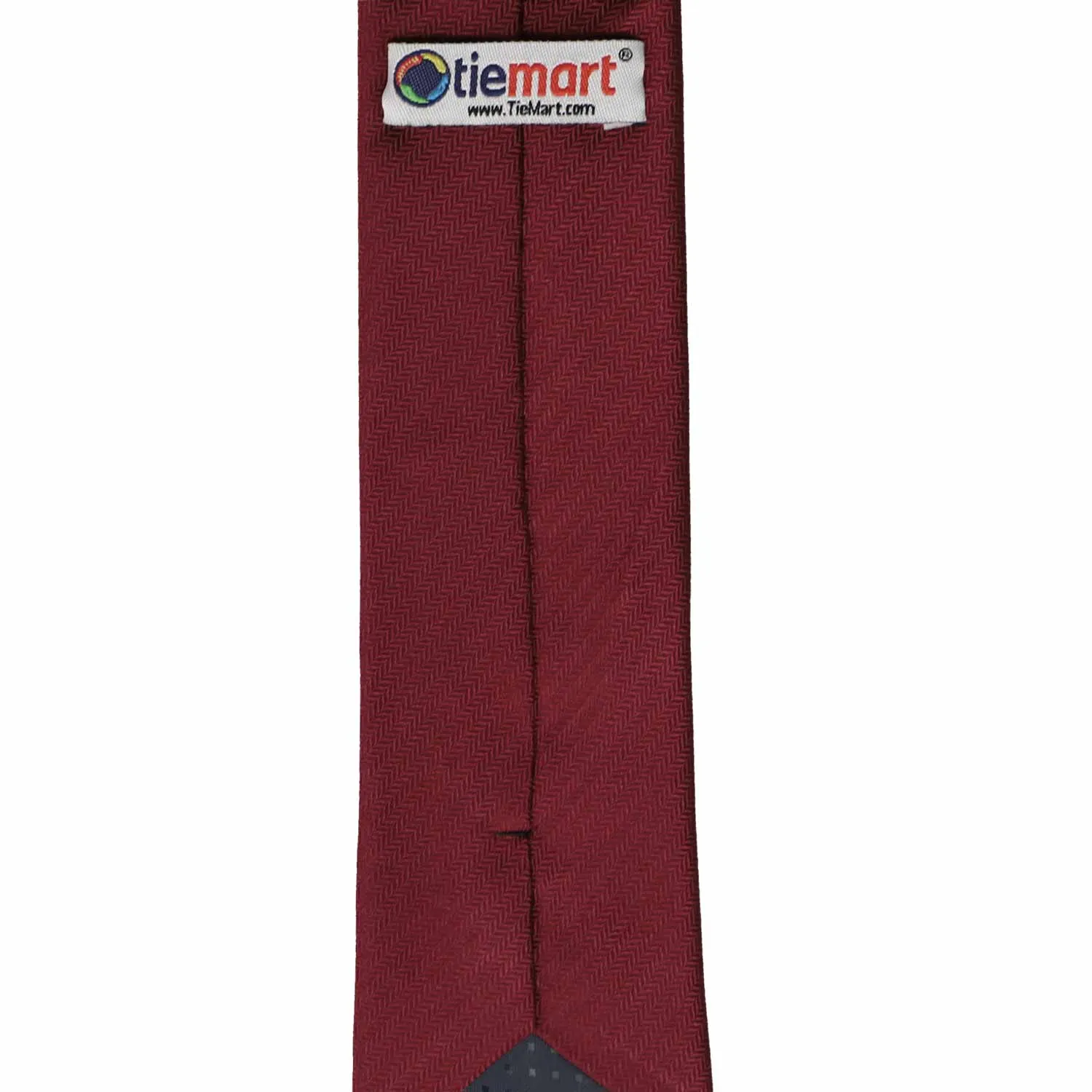 Claret Herringbone Silk Slim Necktie, 2.5" Width sold by TieMart product image thumbnail 3