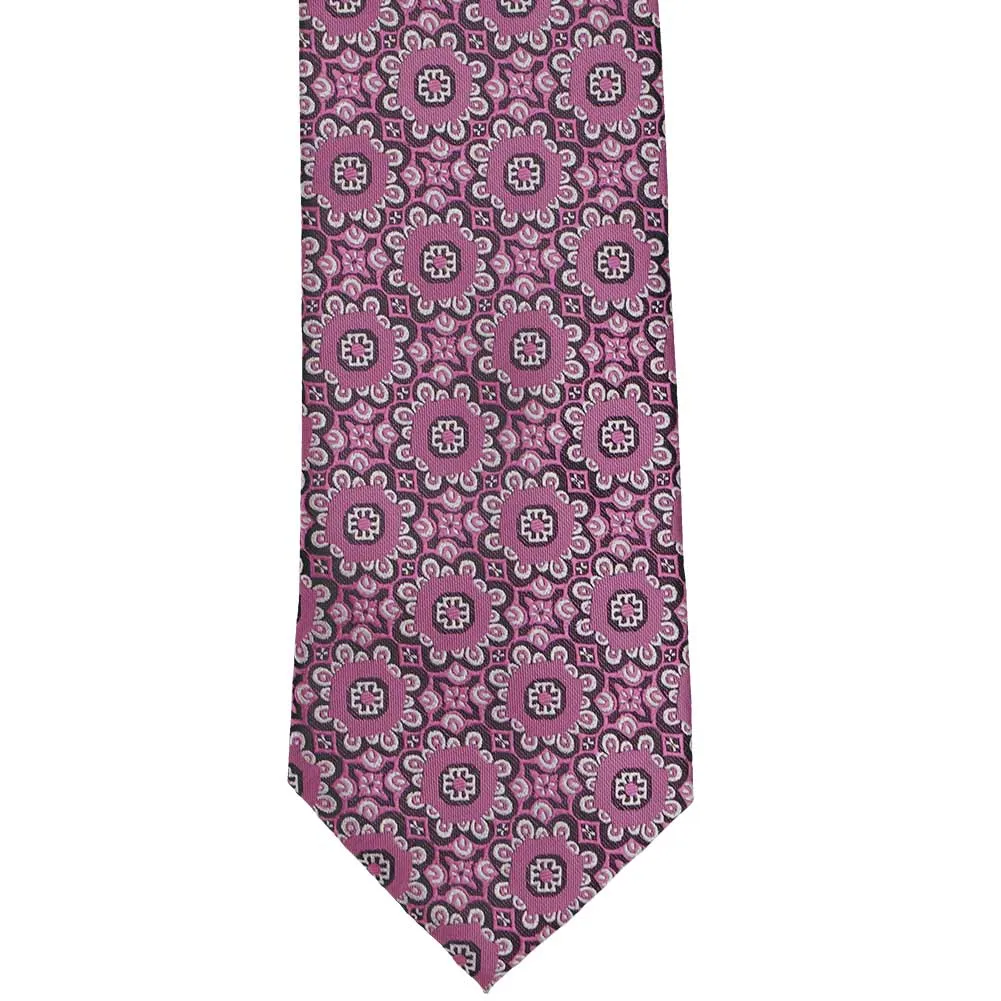 Deep Magenta Emma Floral Pattern Zipper Tie sold by TieMart product image thumbnail 2