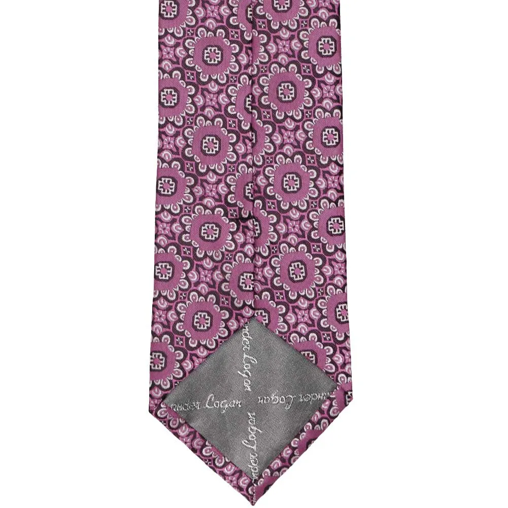 Deep Magenta Emma Floral Pattern Zipper Tie sold by TieMart product image thumbnail 3