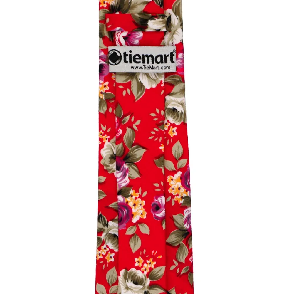 Red Anderson Floral Tie sold by TieMart product image thumbnail 3