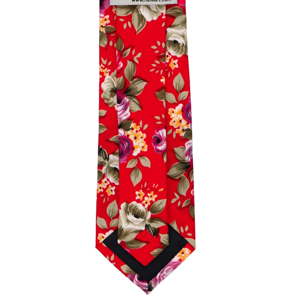 Red Anderson Floral Tie sold by TieMart product image thumbnail 4