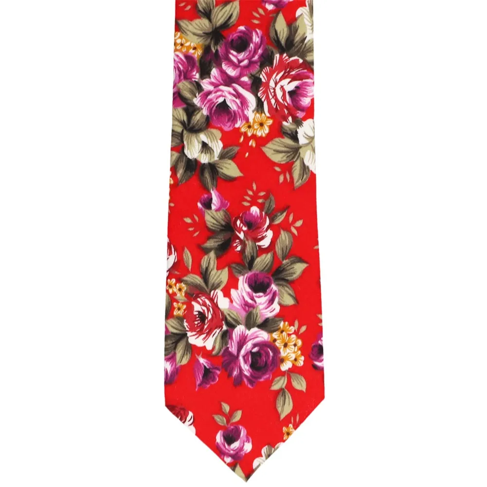 Red Anderson Floral Tie sold by TieMart product image thumbnail 2
