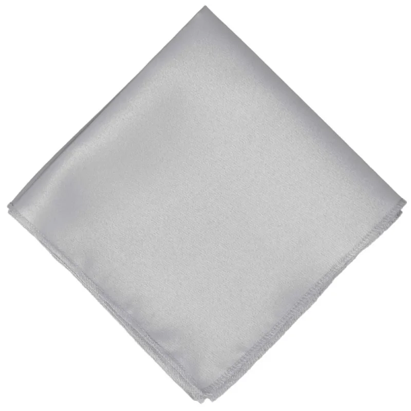Chateau Silver Pocket Square sold by TieMart