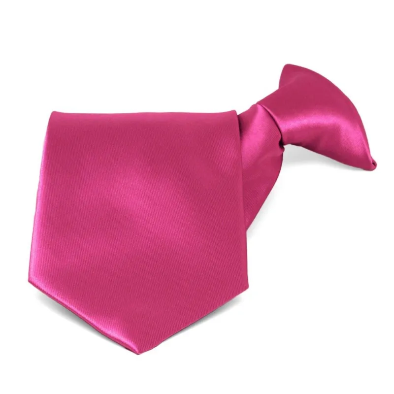 Fuchsia Solid Color Clip-On Tie sold by TieMart
