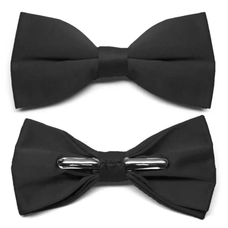 Black Clip-On Bow Tie sold by TieMart