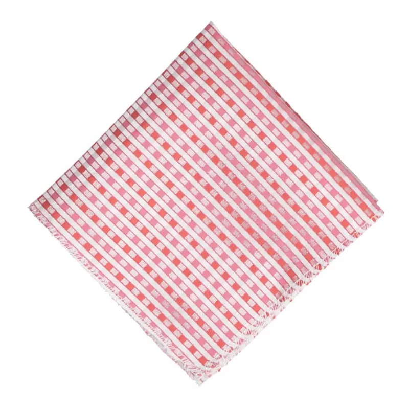 Perfect Pink George Plaid Pocket Square sold by TieMart