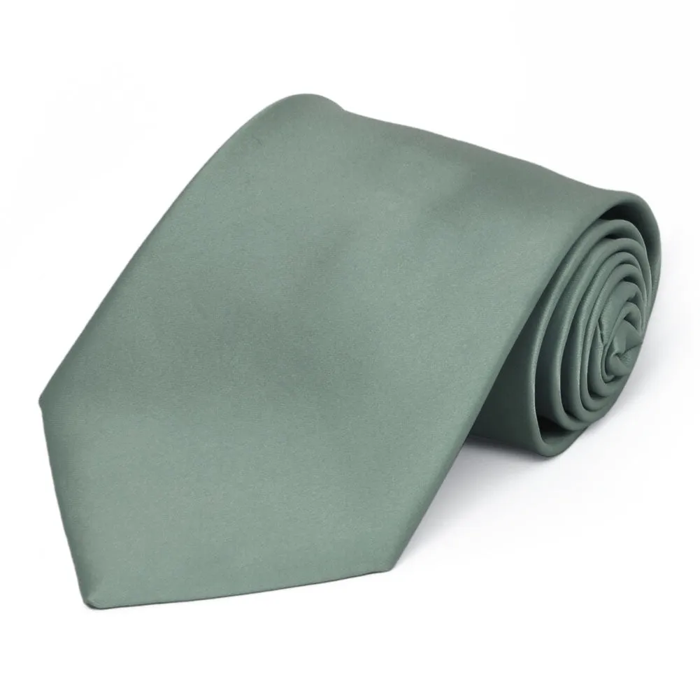 Stormy Gray Premium Extra Long Solid Color Necktie sold by TieMart