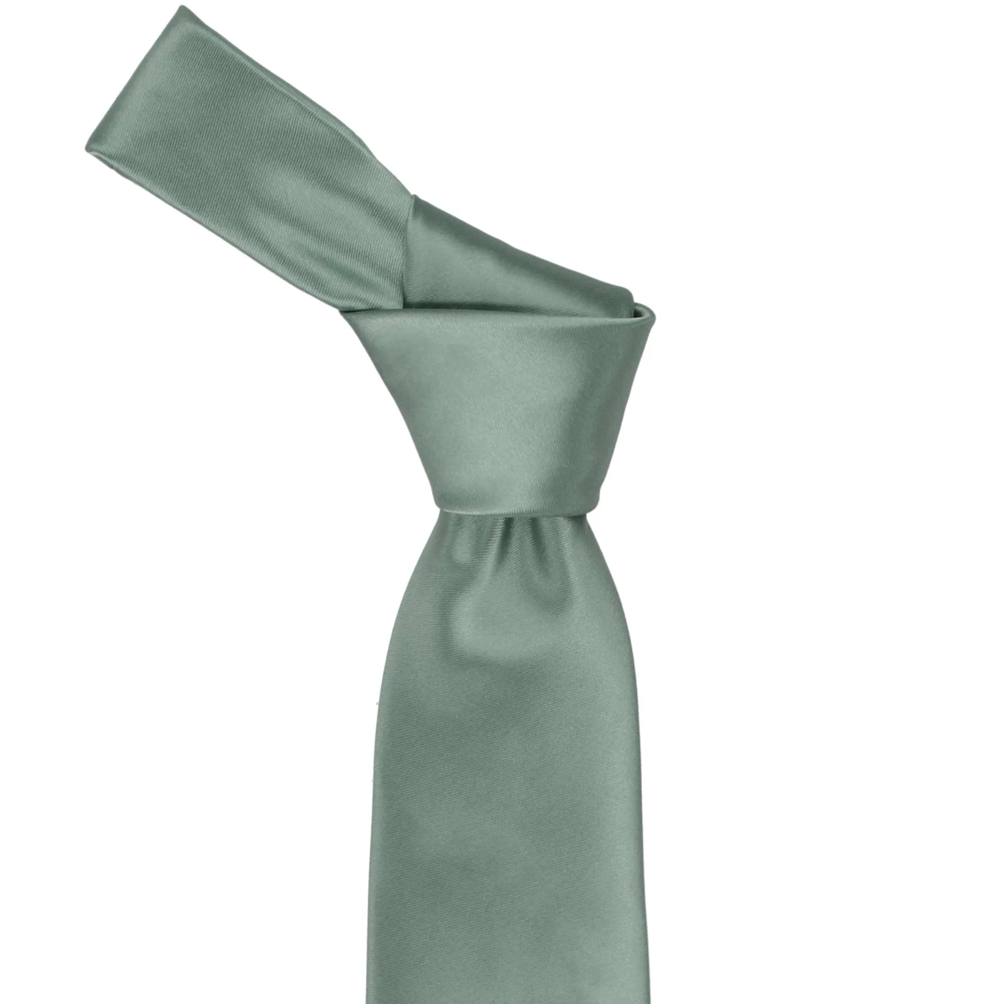 Stormy Gray Premium Extra Long Solid Color Necktie sold by TieMart product image thumbnail 2