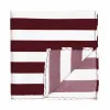 Burgundy and White Striped Pocket Square sold by TieMart