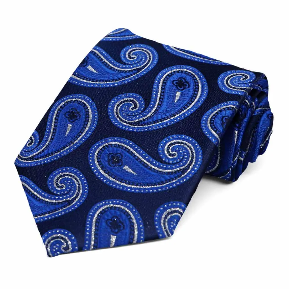 Royal Blue Berkshire Paisley Necktie sold by TieMart