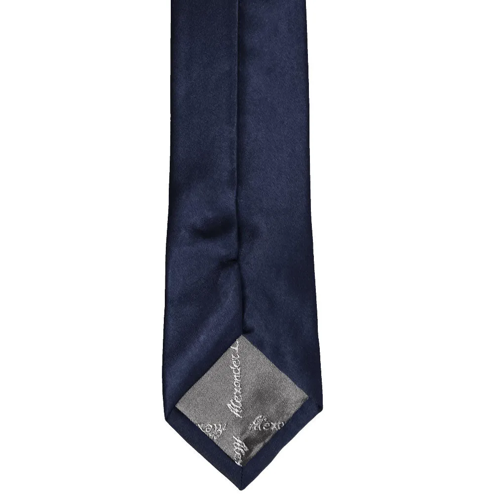 Twilight Blue Slim Solid Color Necktie, 2.5" Width sold by TieMart product image thumbnail 4