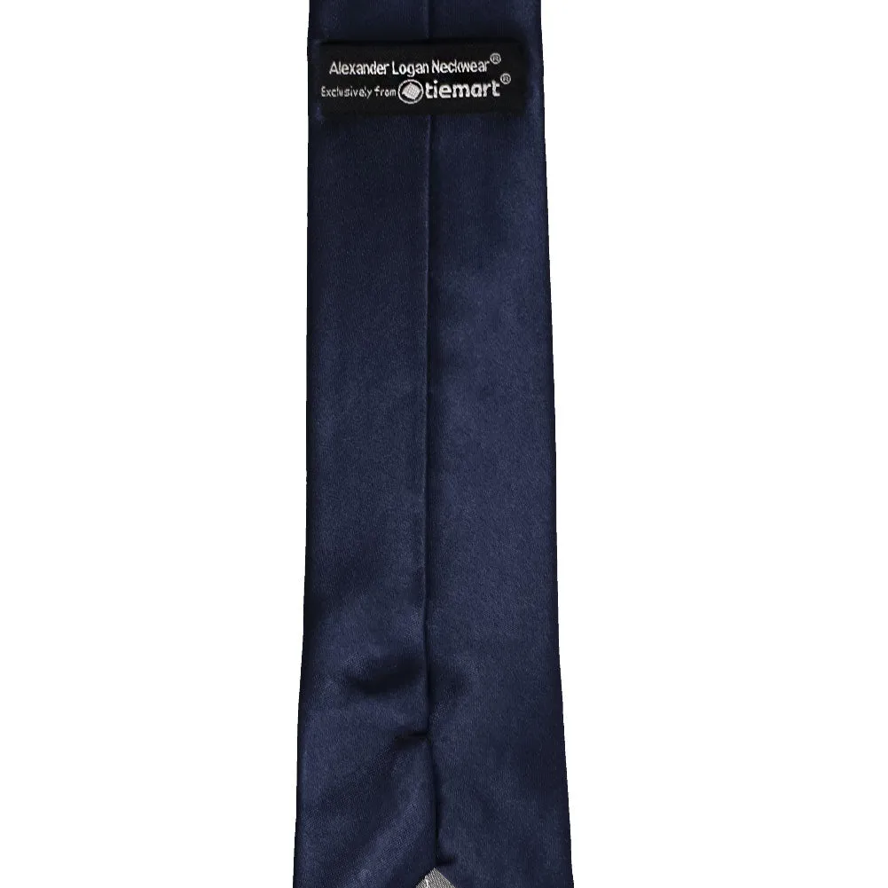 Twilight Blue Slim Solid Color Necktie, 2.5" Width sold by TieMart product image thumbnail 3